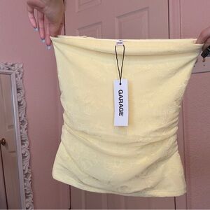 Garage Light Yellow Lace Tube Top